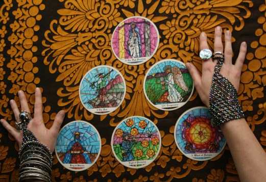 Tarot of the Cloisters by Michelle Leavitt - hands of Psychic Sarah Barry