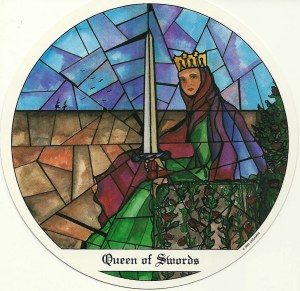 Queen of Swords from Tarot of the Cloisters by Michelle Leavitt