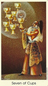 7 of Cups - Tarot of the Cat People by Karen Kuykendall