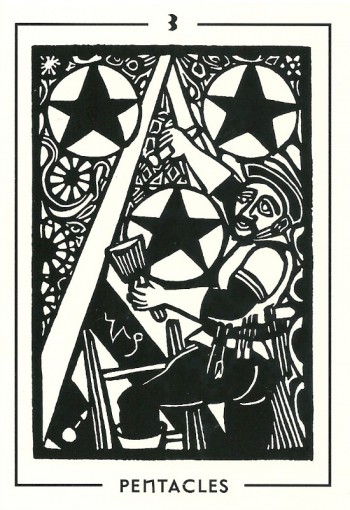 3 of Pentacles - Light and Shadow Tarot by Michael Goepferd and Brian Williams