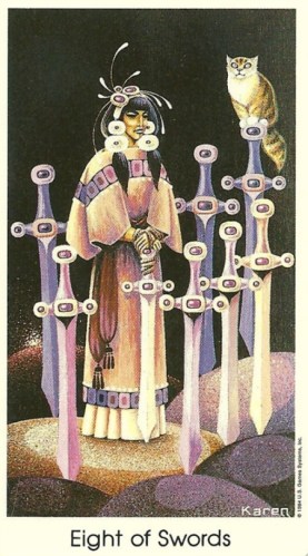 8 of Swords - Tarot of the Cat People by Karen Kuykendall