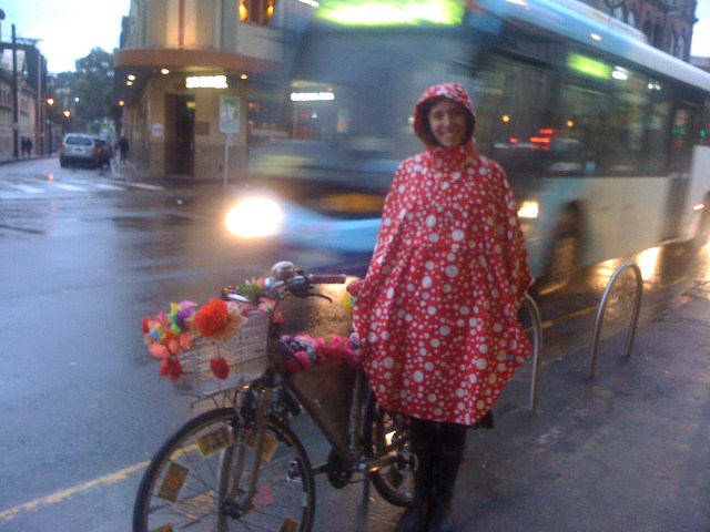 Psychic Sarah's Polkadotted Riding Cape