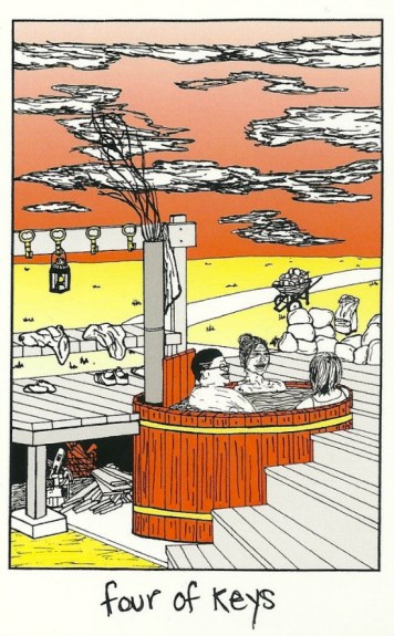 Four of Keys (Wands) - The Collective Tarot by The Tarot Collective