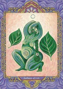 From the Triple Goddess Tarot by Isha Lerner, artwork by Mara Friedman.
