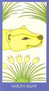 Earth Eight (Eight of Pentacles) - Minoan Tarot by Ellen Lorenzi-Prince