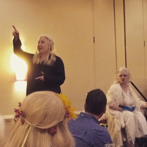 Nancy Antenucci and Rhonda Lund thoroughly entertained us with their tarot play.