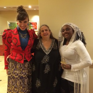 Dressing up for the banquet, with Ruth Ann Amberstone and Gina Jean.