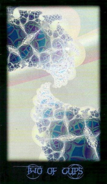 Two of Cups from Fractal Tarot by Sara M. Pellerin
