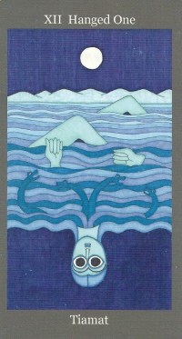 Hanged One ~ Tiamat - Dark Goddess Tarot by Ellen Lorenzi-Prince