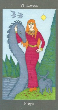 Lovers ~ Freya - Dark Goddess Tarot by Ellen Lorenzi-Prince