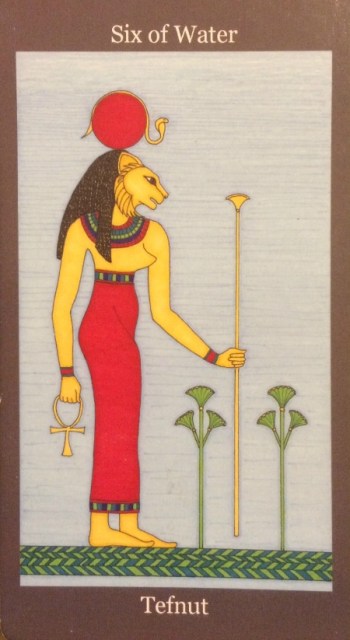 Six of Water (Cups) - Tefnut - Dark Goddess Tarot by Ellen Lorenzi-Prince