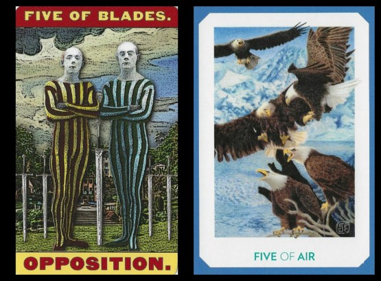Five of Swords - Tarot of the Zirkus Magi and The Gaian Tarot