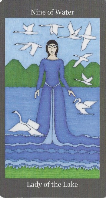 Nine of Water (Cups) ~ Lady of the Lake - Dark Goddess Tarot by Ellen Lorenzi-Prince