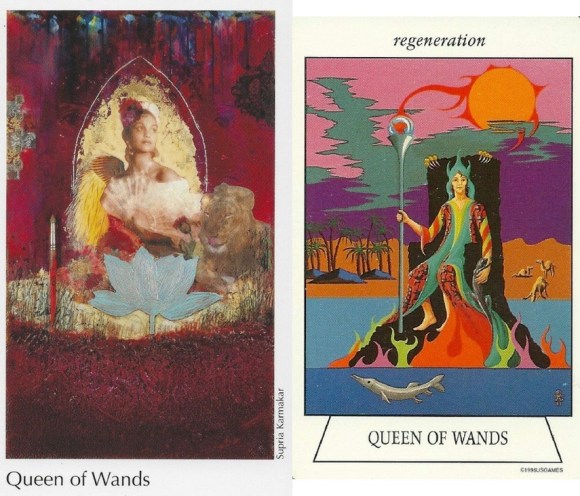 Queen of Wands Elora Tarot & Navigators Tarot of the Mystic Sea