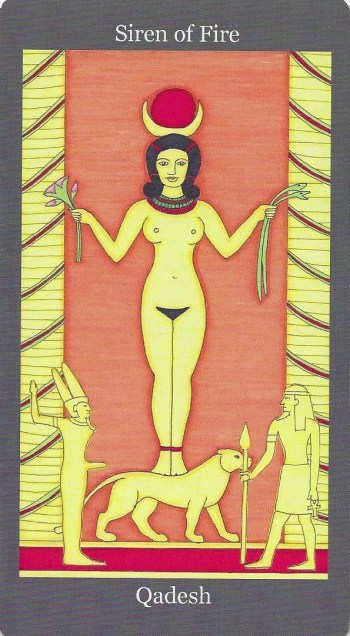 Siren of Fire ~ Qadesh - Dark Goddess Tarot by Ellen Lorenzi-Prince