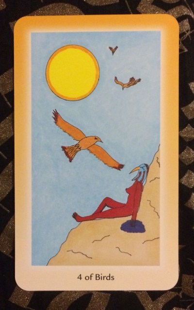 4 of Birds - Shining Tribe Tarot by Rachel Pollack