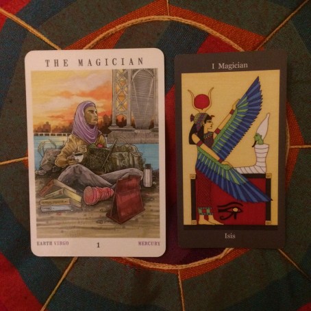 The Magician - Next World Tarot by Cristy C. Road and Dark Goddess Tarot by Ellen Lorenzi-Prince