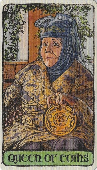 Queen of Coins - Game of Thrones Tarot by Michael Morris (Design), Liz Dean (Text) & Craig Coss (Illustrations).jpg