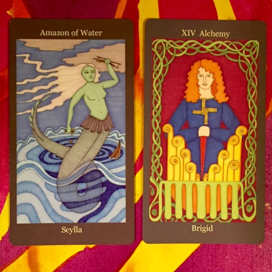 Amazonn of Water ~ Scylla &amp; Alchemy (Temperance) ~ Brigid - Dark Goddess Tarot by Ellen Lorenzi-Prince