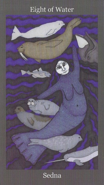 Eight of Water ~ Sedna - Dark Goddess Tarot by Ellen Lorenzi-Prince