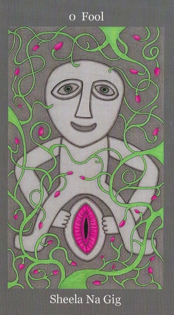 Fool ~ Sheela Na Gig - Dark Goddess Tarot by Ellen Lorenzi-Prince