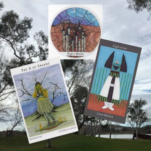 Eight of Swords - Next World Tarot; Tarot of the Cloisters; Dark Goddess Tarot