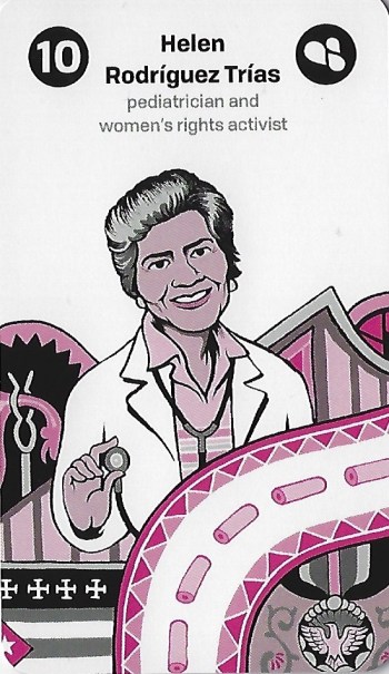 10 of Micro (Wands) ~ Helen Rodriguez Trias - Women of Science Tarot by Nadja Oertelt, Matteo Farinella & Allan Lasser