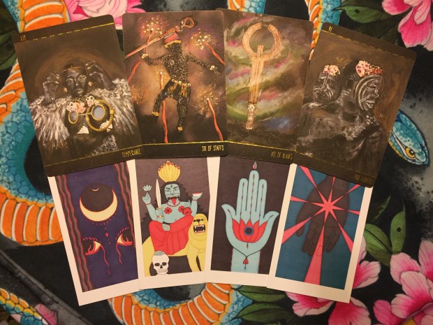 Dust II Onyx - A Melanated Tarot Deck by Courtney Alexander &amp; the Kali Tarot Prayer Cards by Ellen Lorenzi-Prince